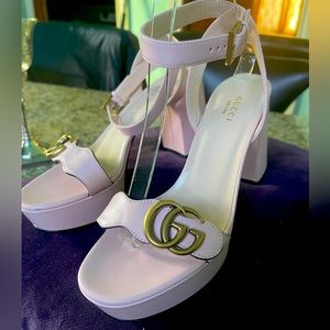 Gucci marmont leather platform sandals Sz. 38 1/2